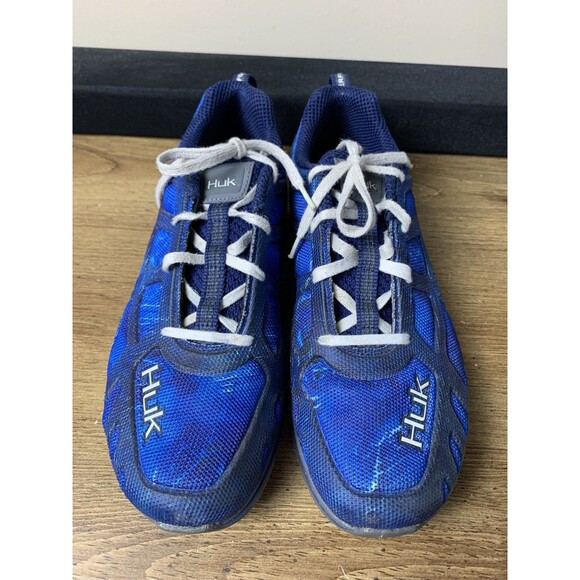 Huk Attack Performance Fishing Angler Sneaker Men Size 8.5 Blue Camo - Picture 3 of 9